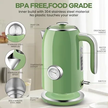 Electric Kettle, 1.7 L, Green