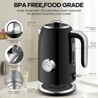Electric Kettle, 1.7 L, Black